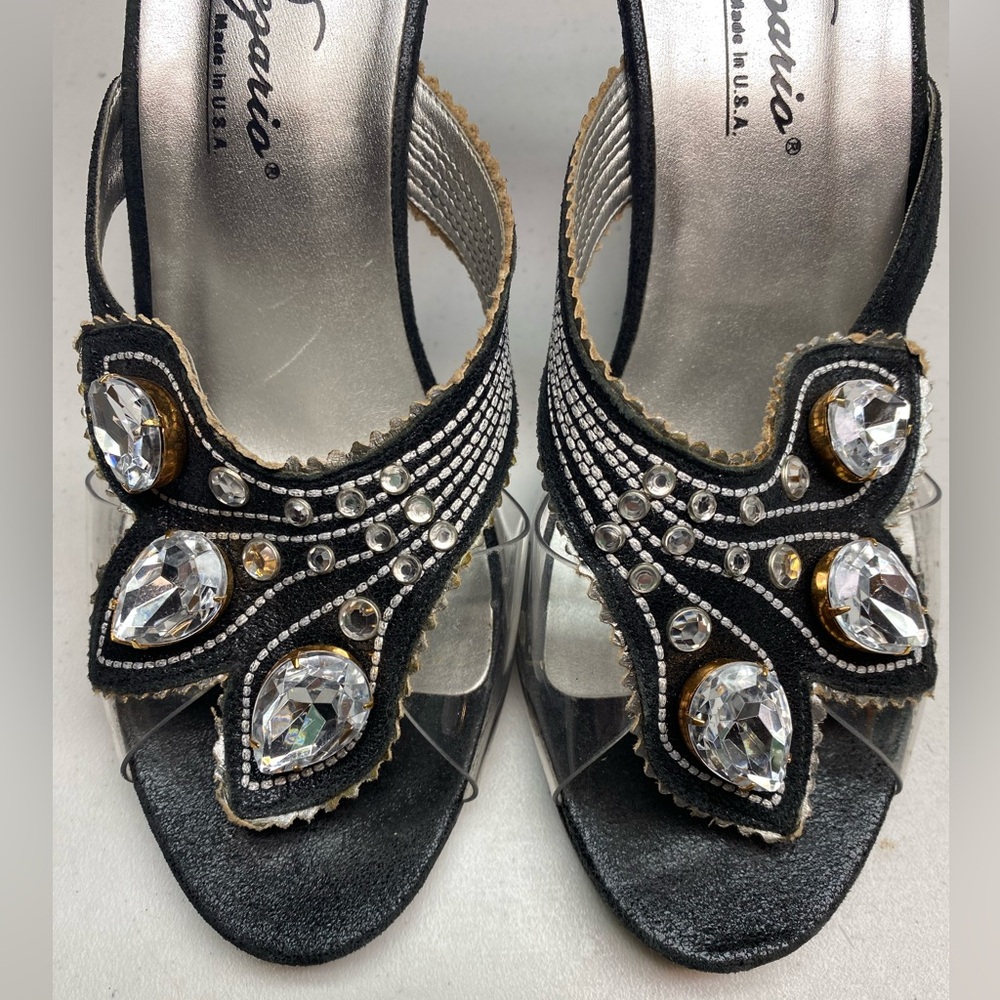 Dezario BLK/ CLEAR  Acrylic Rhinestone Wedge, 9 Fall Sale - Picture 2 of 8